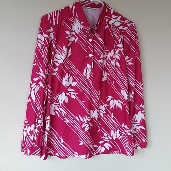 Alfred Dunner Tops - Alfred Dunner Pullover LS Blouse 14 Red Pink White